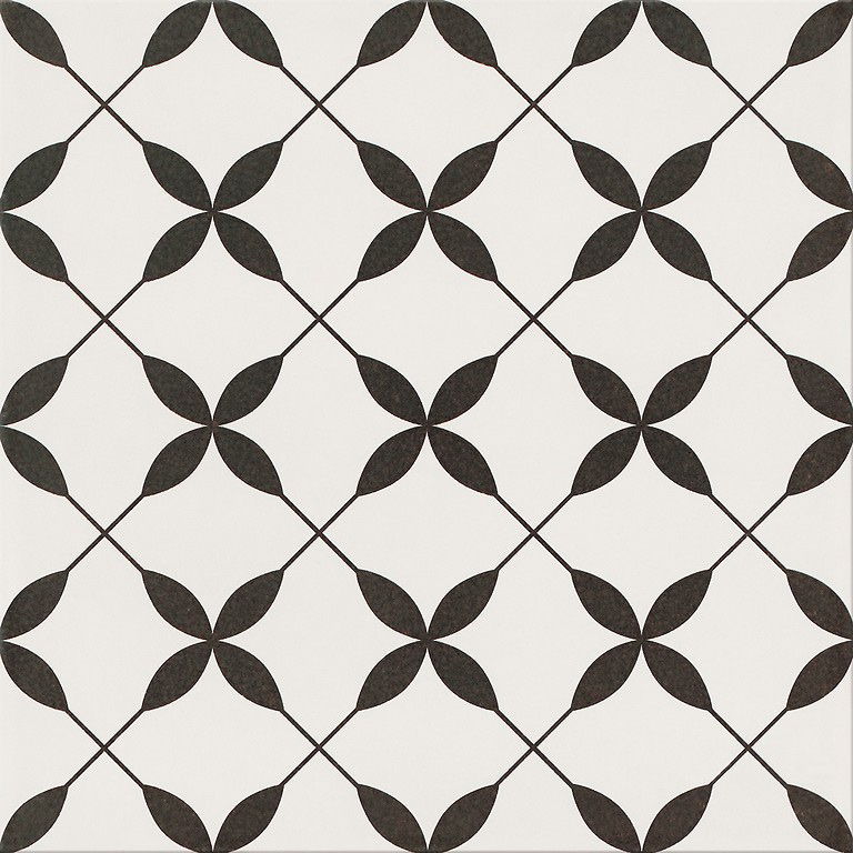 Opoczno Patchwork Concept Clover Black Pattern OP867-002-1 padlólap 29,8x29,8 cm